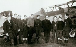 RAF men at Sumburgh airport with Gloster Gladiator - image from http://photos.shetland-museum.org.uk/
